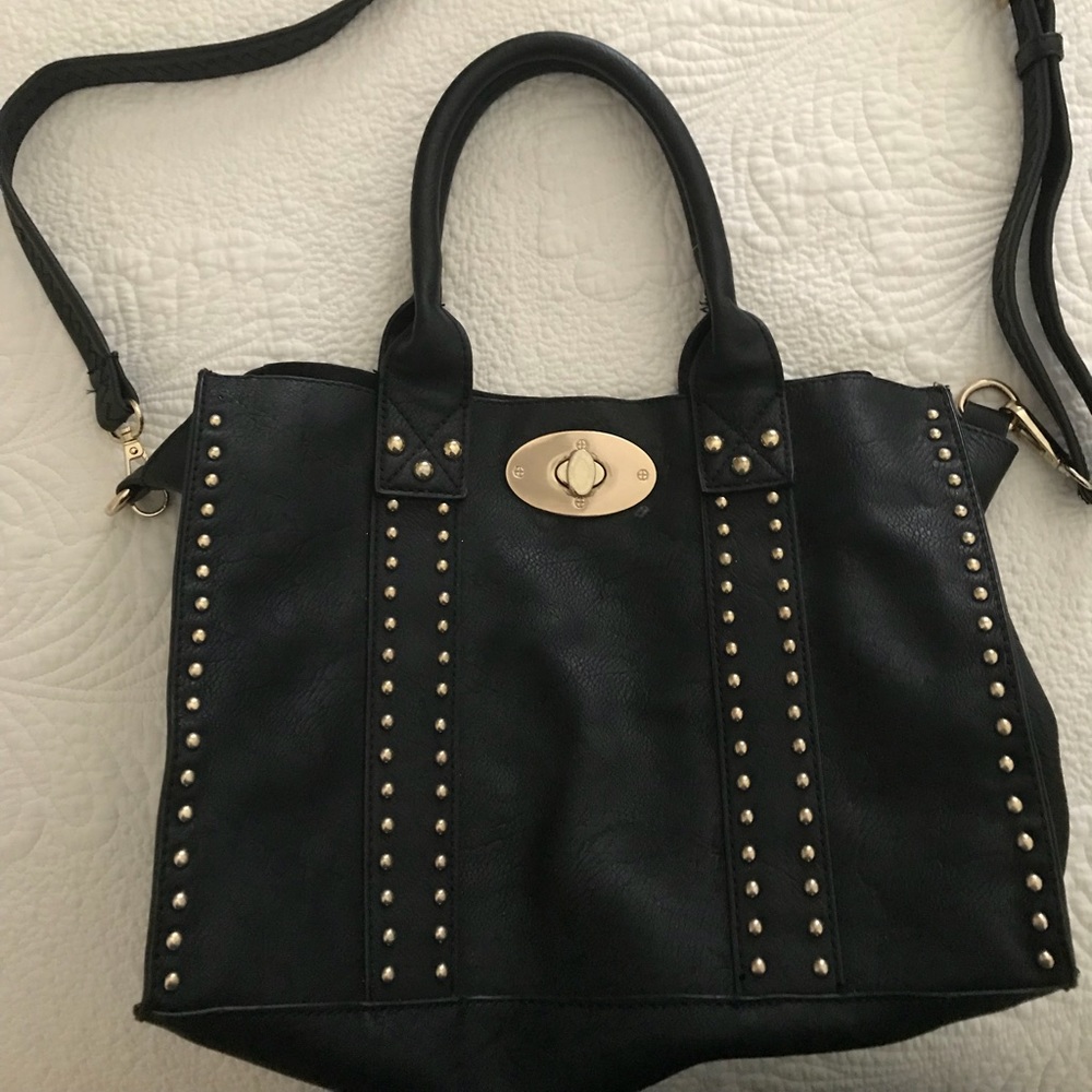 Black studded purse